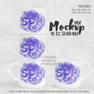 10oz Stackable Mug Mockup for Sublimation | PSD, Canva, PNG, EPS | Stackable Coffee Mug Mockup | Instant Digital Download