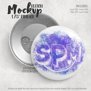 1.75 inch Pinback Button Mockup | Add your own image and background
