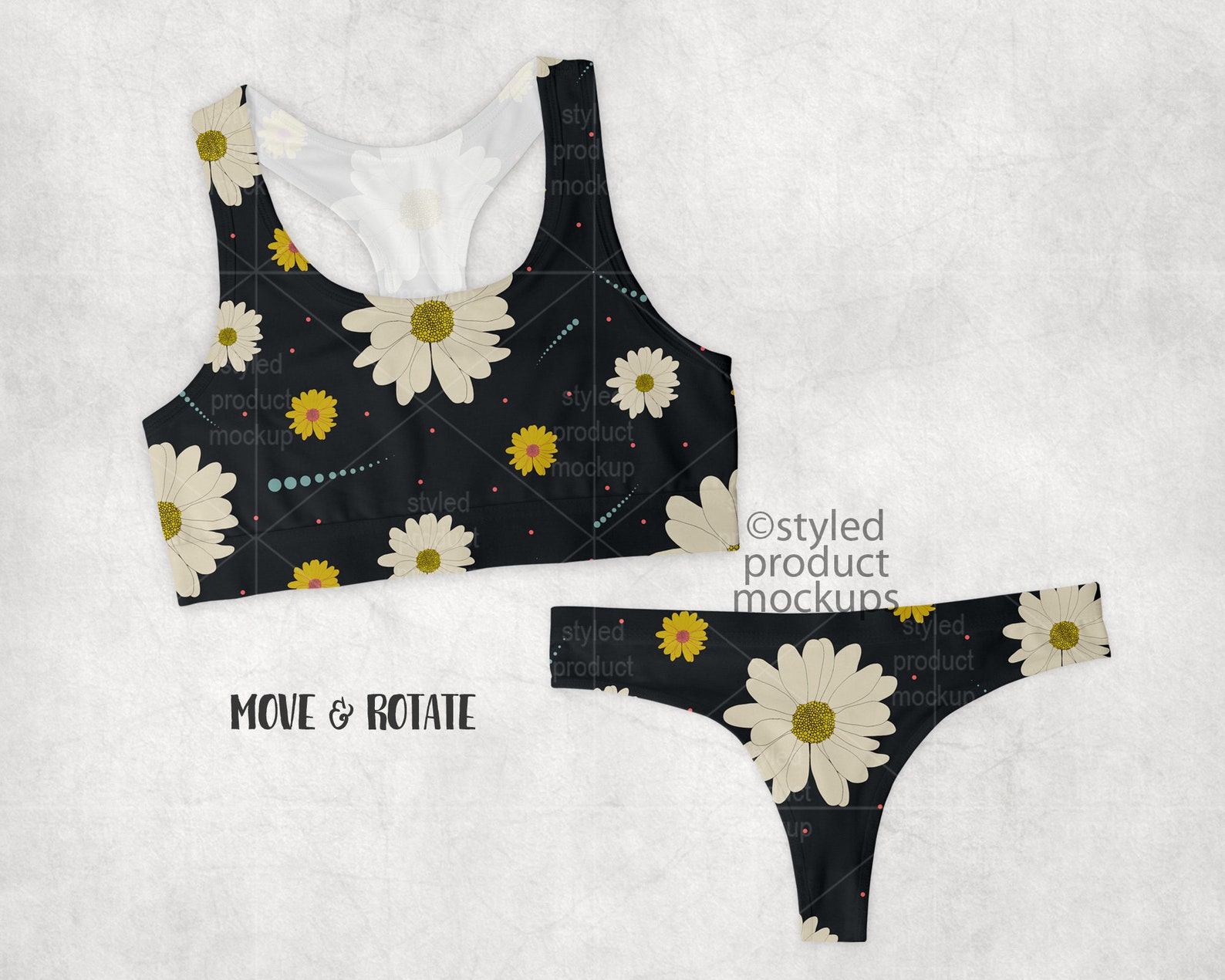 Dye Sublimation Sports Bra and Thong Underwear Set Mockup Etsy