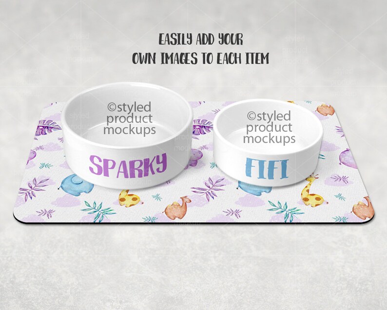 Download Dye sublimation pet mat and pet bowls mockup template Add ...