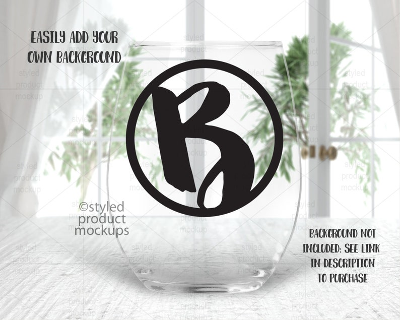 Stemless Wine Glass Template Mockup Add Your Own Image and Etsy Australia