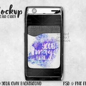 Dye sublimation cell phone card caddy Mockup | Add your own image and background