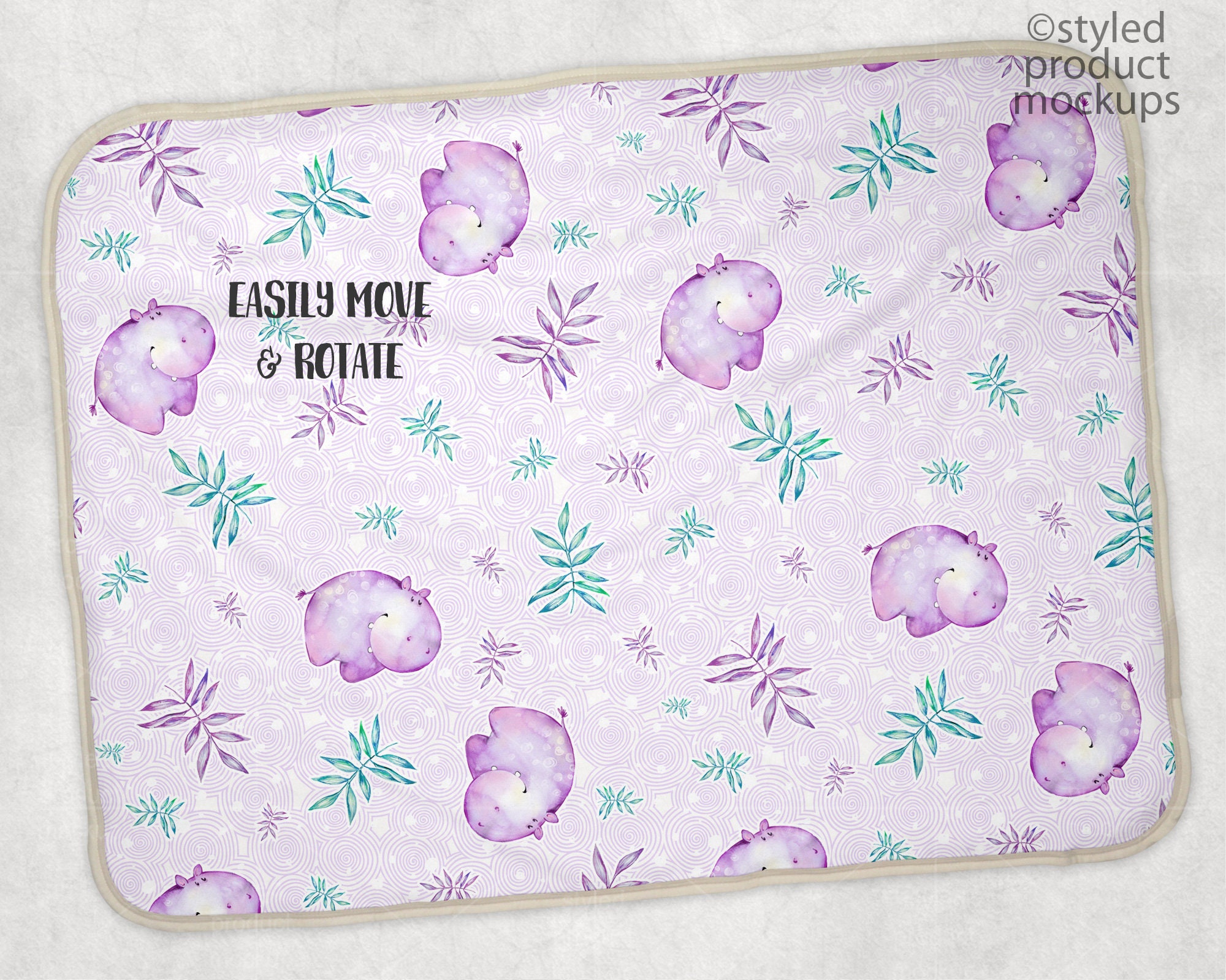 Dye Sublimation Sherpa Back Blanket With Border Edge Mockup Etsy