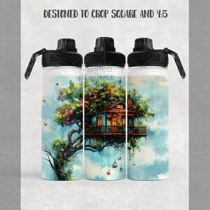Maqueta de botella deportiva de 18 oz con sublimación de tinta / Agregue su propia imagen y fondo imagen 6