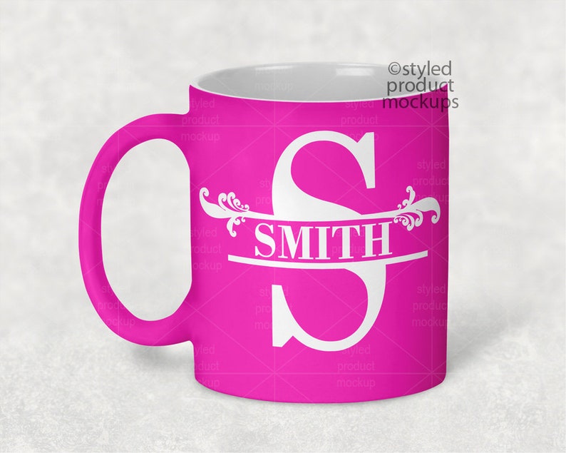 Download Dye sublimation 11 oz matte neon coffee mug mockup template | Etsy