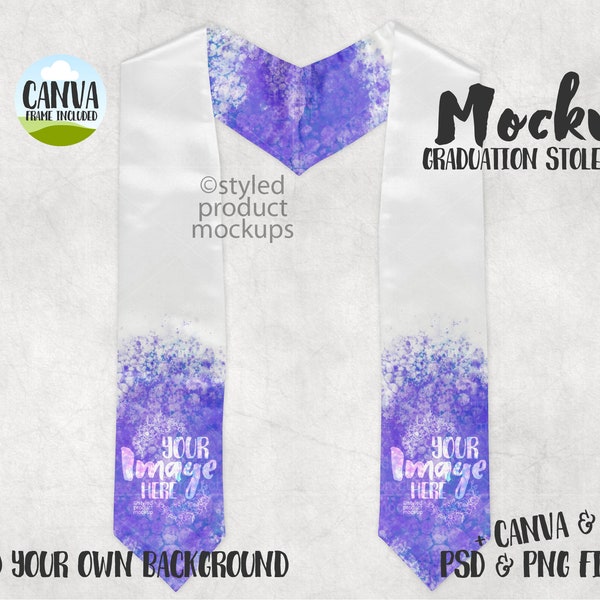 Dye sublimation graduation stole Mockup | Add your own image and background | canva frame mockup