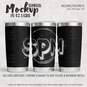 Laser Engraved 20oz Tapered Tumbler Mockup | Add your own image and background