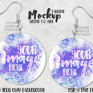 Dye sublimation  1.5 inch round  MDF earrings | Add your own image and background
