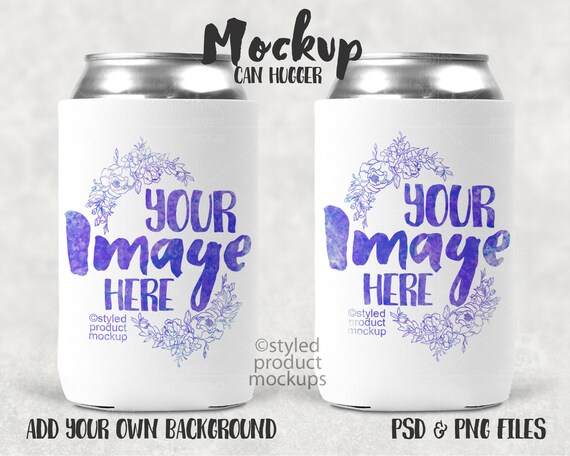 Download Dye Sublimation Can Cooler On Soda Can Mockup Add Your Own Etsy PSD Mockup Templates