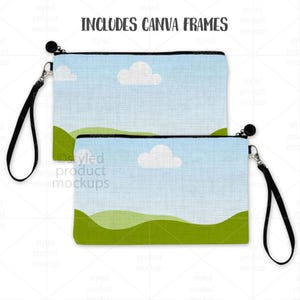 Sublimation Leinen Reißverschlusstasche Mockup – PSD, Smart Objekt, Canva, PNG | Kosmetiktasche Mockup Bild 4