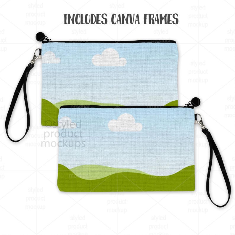 Sublimation Leinen Reißverschlusstasche Mockup – PSD, Smart Objekt, Canva, PNG | Kosmetiktasche Mockup Bild 4