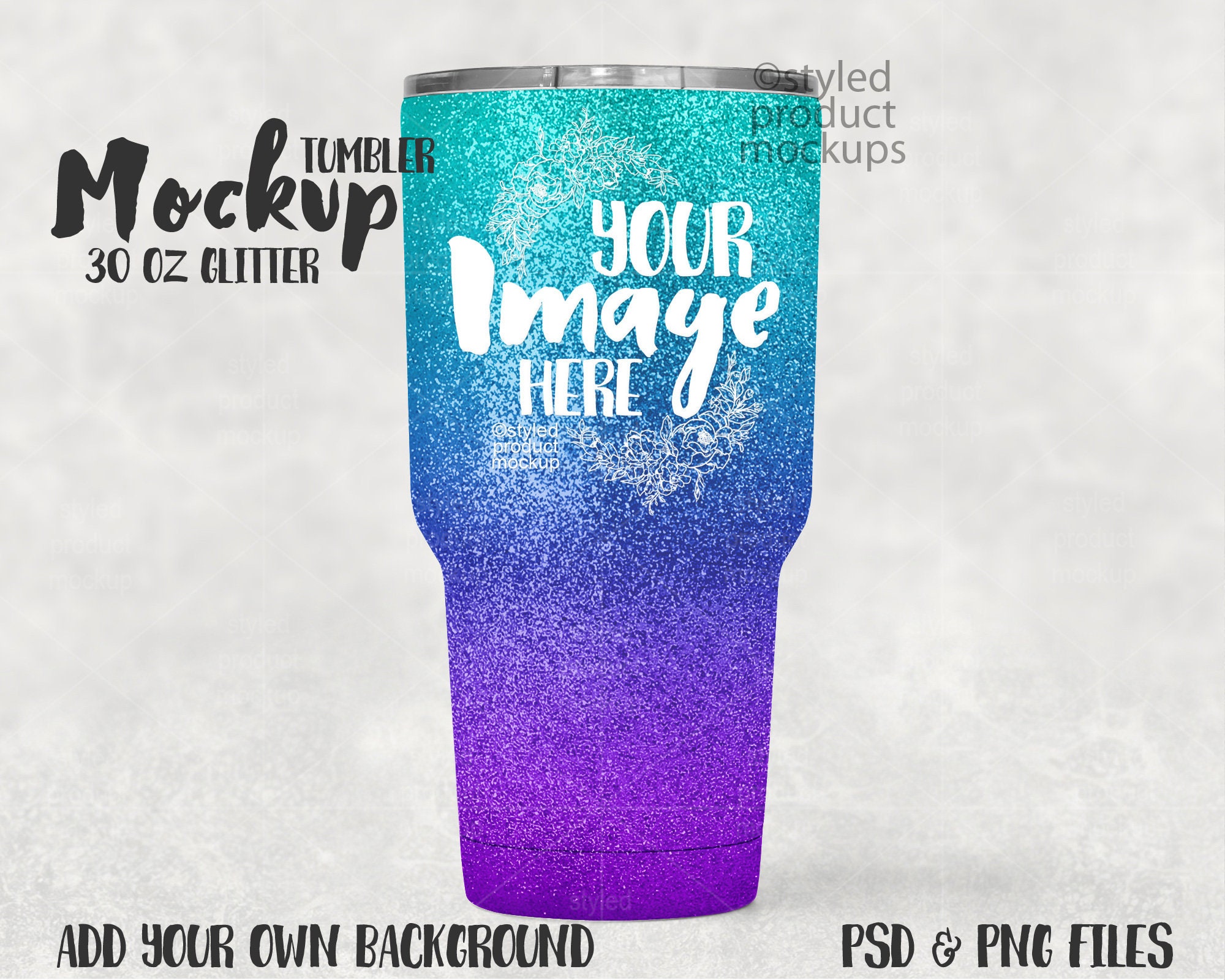 Download Glitter Coated 30 oz insulated tumbler template mockup | Etsy
