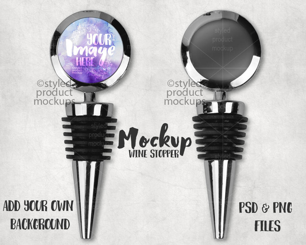 Download Dye Sublimation Round Wine Stopper Mockup Template Add Your Etsy