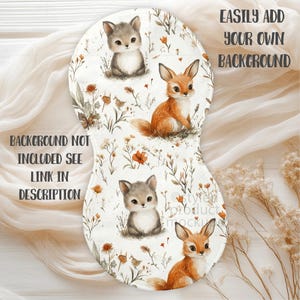 Peanut Shaped Burp Cloth Mockup | PSD, PNG, EPS & Canva | Sublimation Baby Burp Rag image 3
