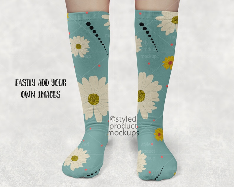 Download Dye sublimation knee high sock on foot mockup Add your own ...