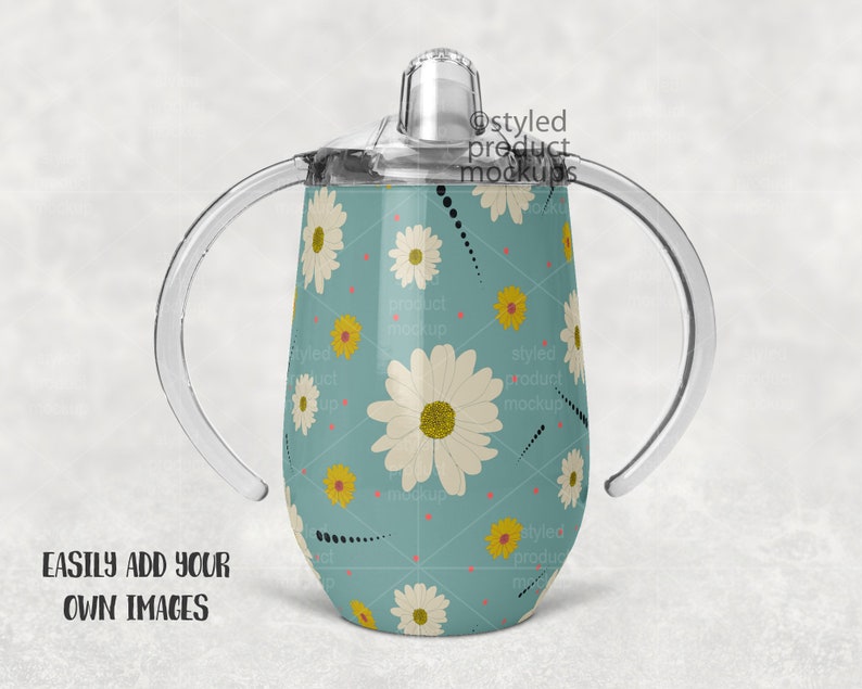 Download Dye sublimation sippy cup with clear handles mockup Add your | Etsy