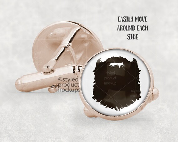 Download Glass Cabochon Style Round Cufflink Mockup Add Your Own Etsy