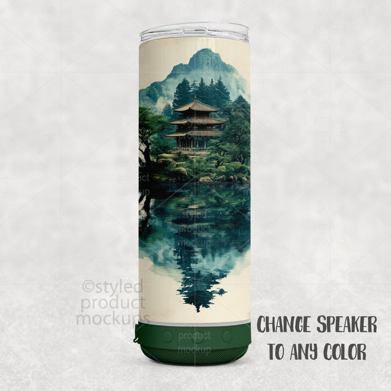 Maqueta de vaso térmico delgado de 20 oz para sublimación (PSD, Canva, PNG) imagen 6