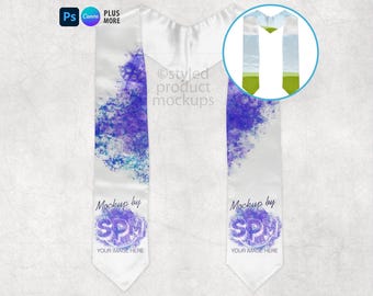 Abschluss Stola Mockup | Dye Sublimations Stola Mockup | Canva Frame, Smart PSD, PNG