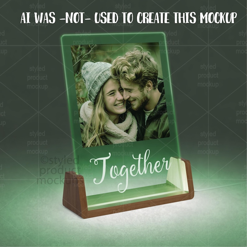LED Acryl Fotorahmen Mockup | Smart PSD | LED Foto Display Mockup Bild 9