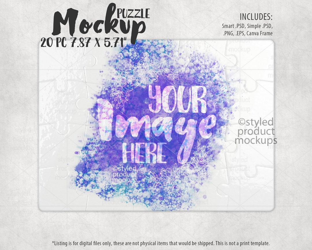 Dye Sublimation 20 Piece Puzzle Mockup | Add Your Own Image and ...