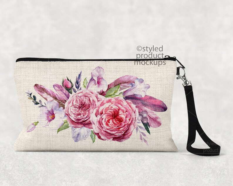 Download Dye sublimation linen pouch with strap mockup template Add ...