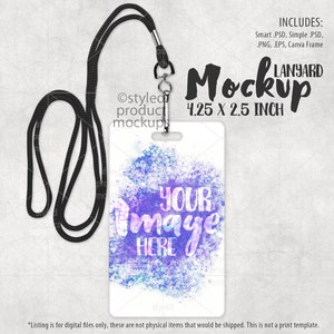 Dye sublimation lanyard tag Mockup | Add your own image and background