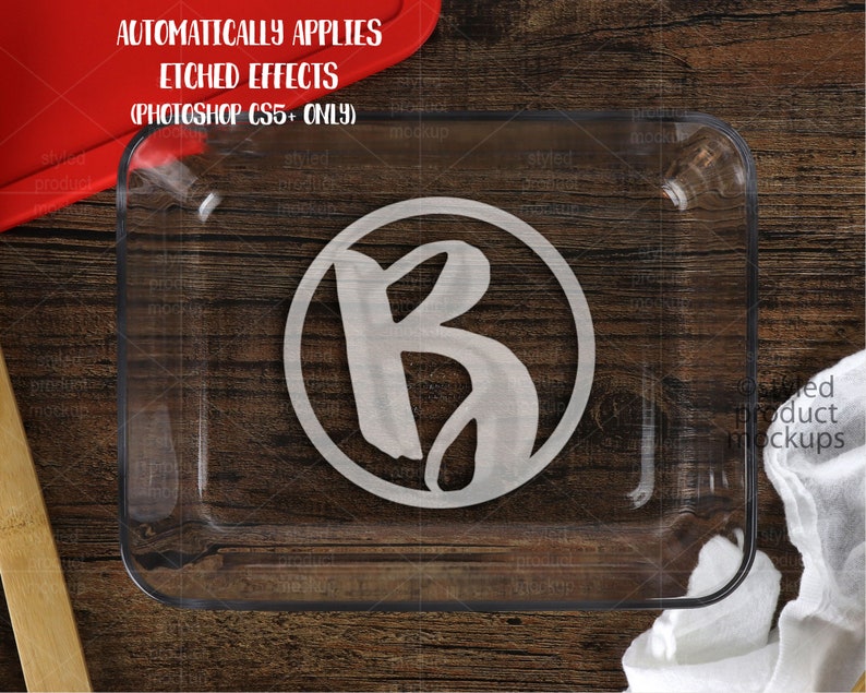 Glass Etched 6 Cup Storage Dish Mockup Template Add Your Own Etsy