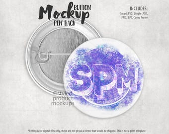 Runder Button Mockup | Fügen Sie Ihr eigenes Bild und Hintergrund hinzu