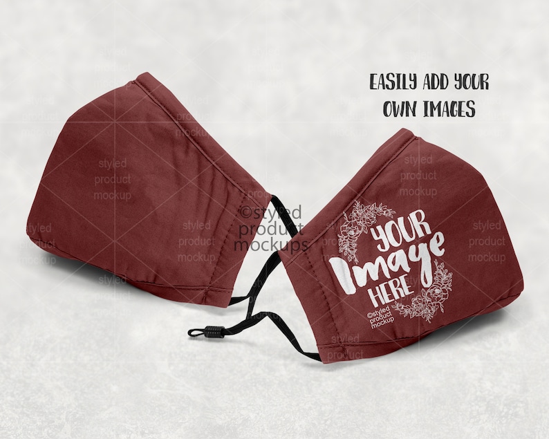 Download Cotton 3D face cover mask for HTV Mockup Add your own ...
