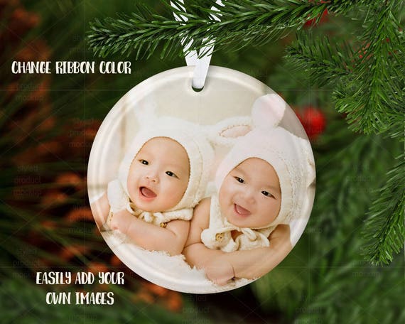 Add your own image and background Clear round Christmas ornament mockup template Add your own image and background Clear round Christmas ornament mockup template