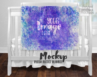 Dye sublimation microfleece plush baby blanket mockup template