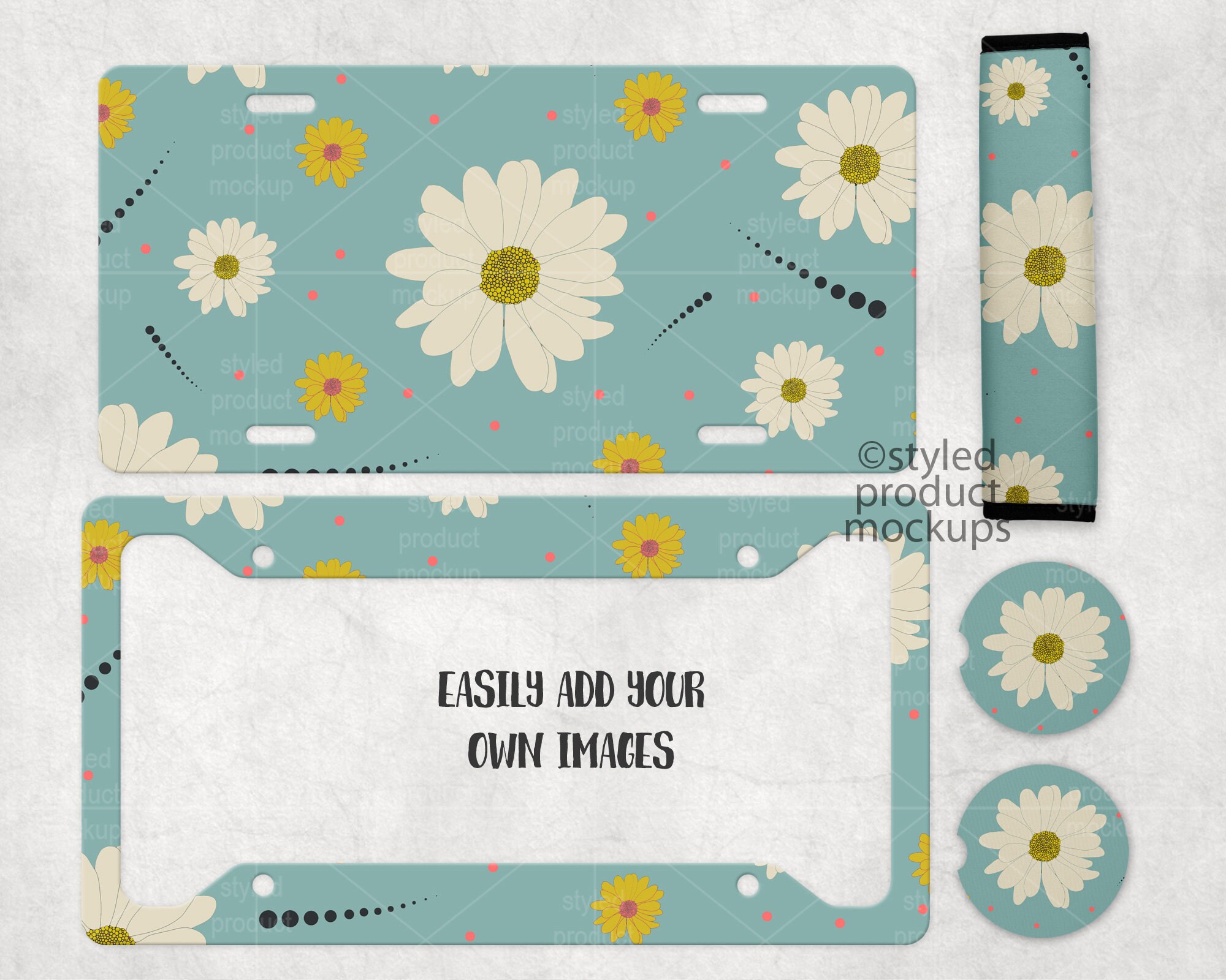 Dye Sublimation Car Accessory Gift Set Mockup Add Your Own - Etsy