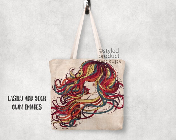 Dye Sublimation Linen Tote Bag Mockup Template Add Your Own Etsy