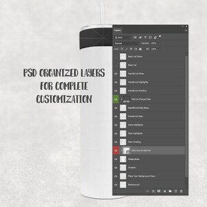 20oz Tumbler Mockup with Handle Lid (PSD, Canva, PNG) image 5