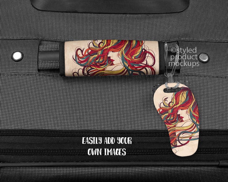 Download Sublimation flip flop shaped luggage tag and wrap mockup ...