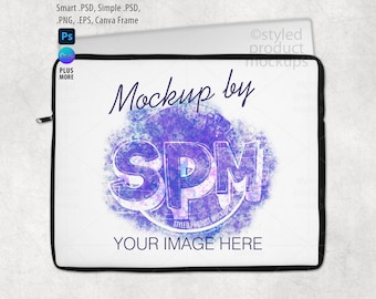 Dye sublimation fabric laptop sleeve Mockup | Add your own image and background