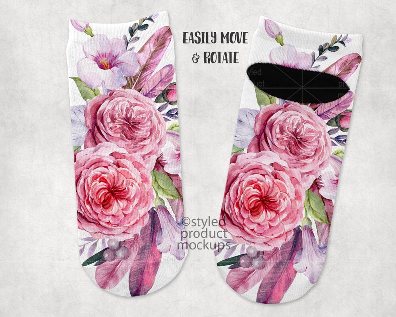 Download Dye sublimation no show socks mockup template Add your own ...