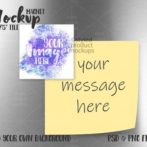 Dye sublimation square tile magnet Mockup | Add your own image and background