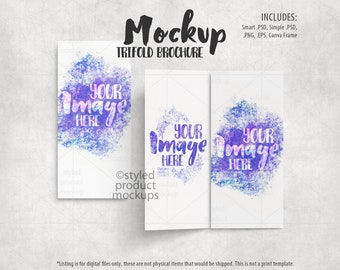 Trifold brochure Mockup | Add your own image and background