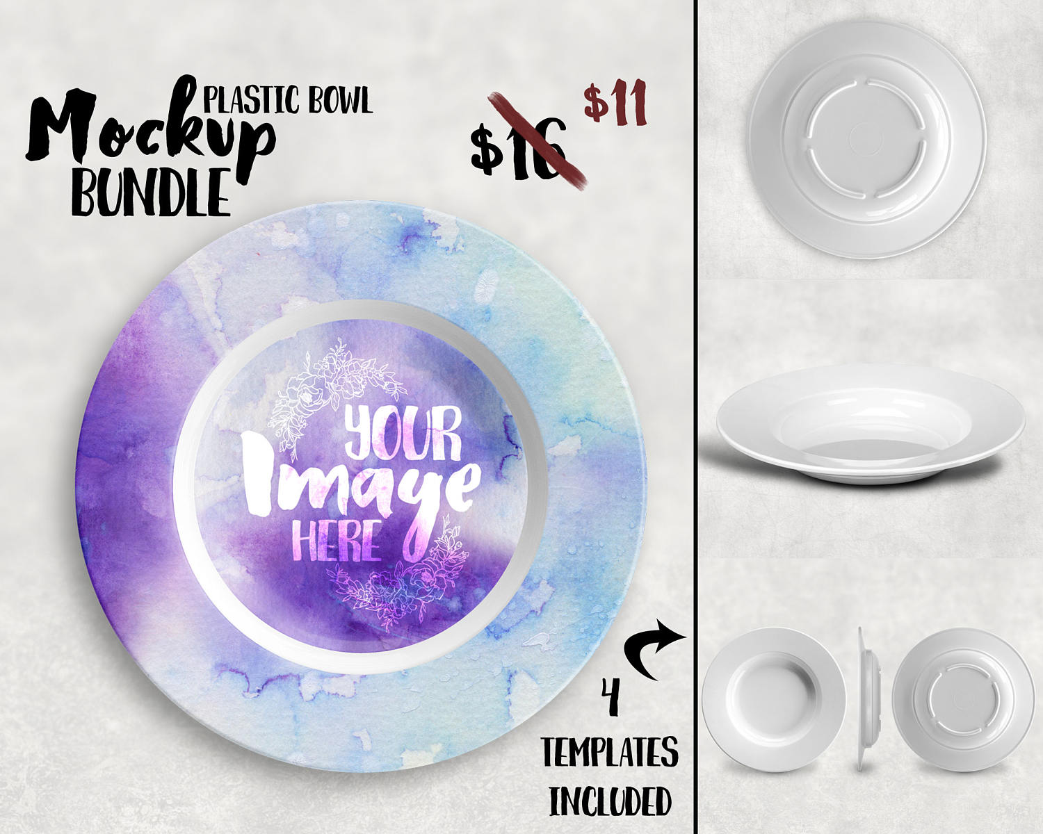 Download Plastic Bowl Mockup Template Personalized Bowl Mockup Add Etsy