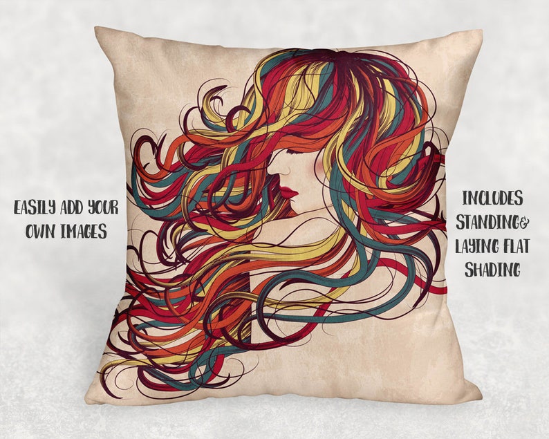 Sublimation Felt Throw Pillow Sham Mockup Template add Your Etsy UK