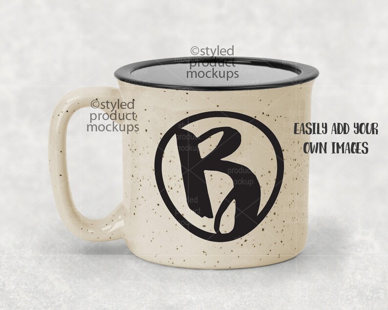 Dye sublimation 13 oz ceramic camp mug mockup template Add | Etsy
