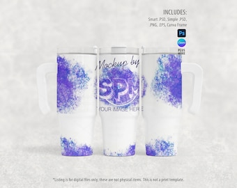 Dye Sublimation 30 Unzen Becher mit Griff Mockup | Fügen Sie Ihr eigenes Bild und Hintergrund hinzu