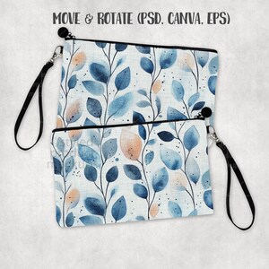 Sublimation Leinen Reißverschlusstasche Mockup – PSD, Smart Objekt, Canva, PNG | Kosmetiktasche Mockup Bild 9