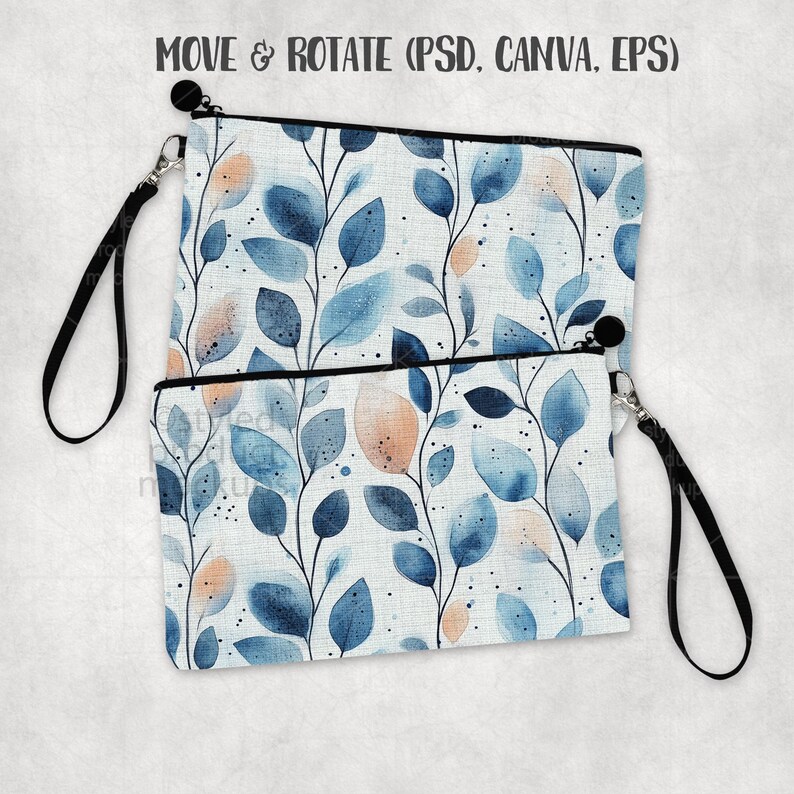 Sublimation Leinen Reißverschlusstasche Mockup – PSD, Smart Objekt, Canva, PNG | Kosmetiktasche Mockup Bild 9