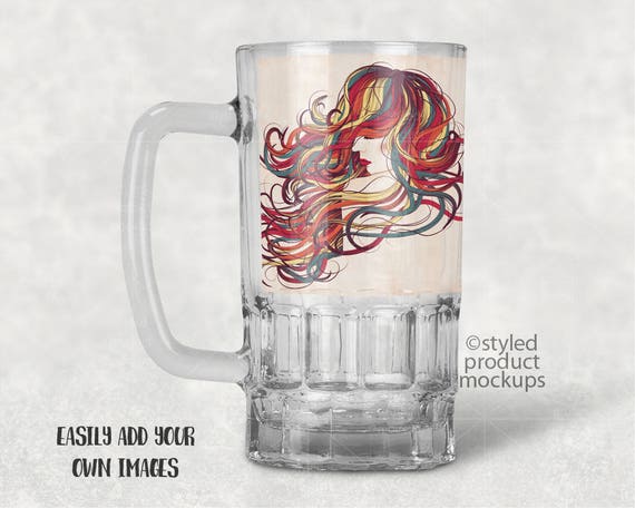 Dye Sublimation Glass Stein Mockup Template Add Your Own Etsy