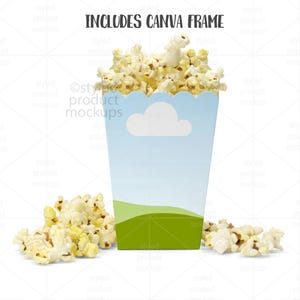 Party Favor Popcorn Box Mockup | PSD Smart Object, PNG, EPS & Canva Frame image 4
