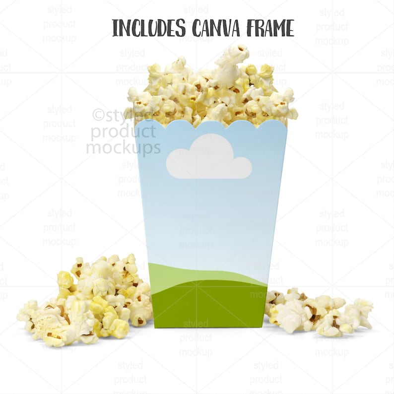 Party Favor Popcorn Box Mockup | PSD Smart Object, PNG, EPS & Canva Frame image 4