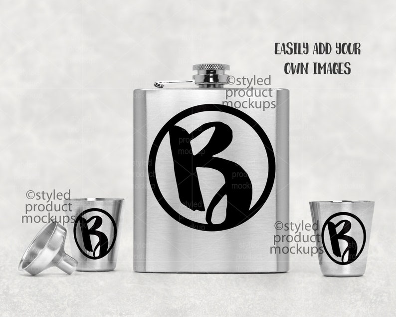 Download Dye sublimation hip flask gift set mockup Add your own image | Etsy